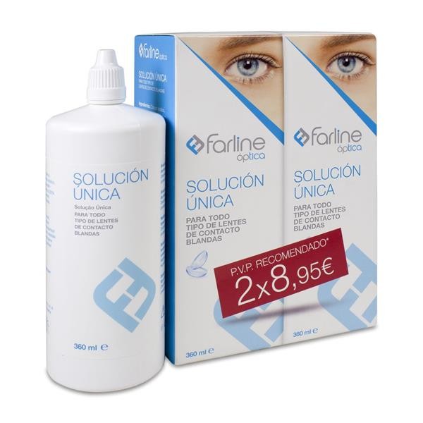 Farline optica solucion única lentes de contacto 2X500ml