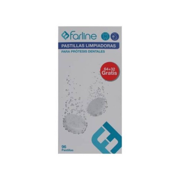 Farline Pastillas Limpiadoras Protesis dental 64+32 uds.