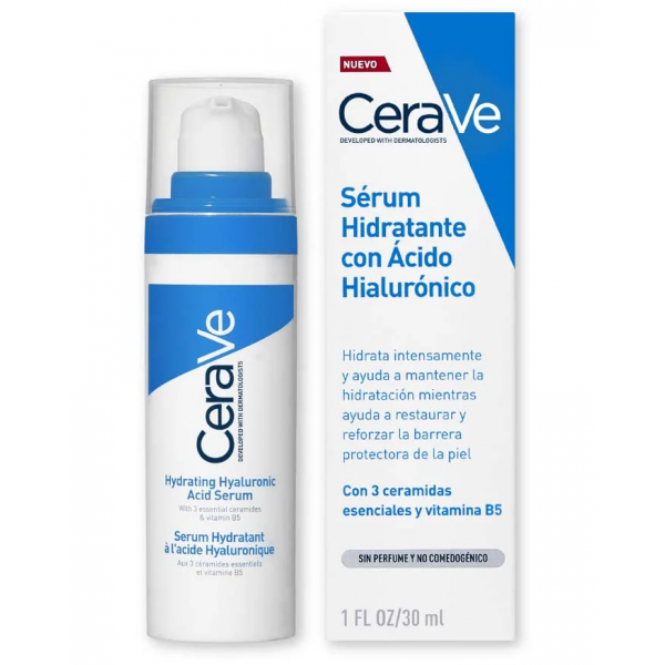 Cerave sérum hidratante con ácido hialurónico hidrata y restaura