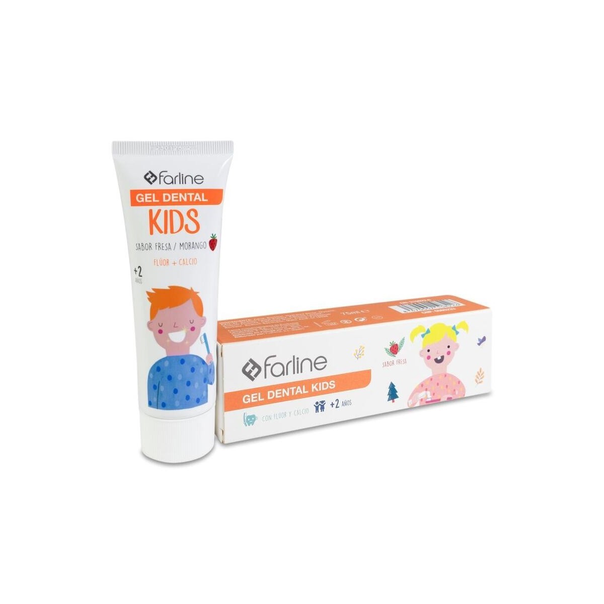 Farline gel dental Kids 2 años 75 ml sabor fresa