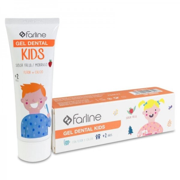 Farline gel dental Kids 2 años 75 ml sabor fresa
