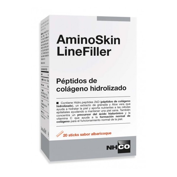 NHCO AminoSkin LineFiller péptido de colágeno 20 sobres sabor albaricoque