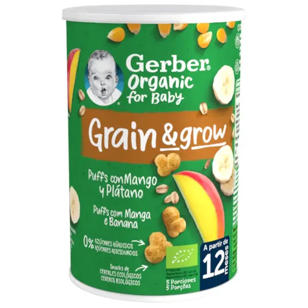 Gerber Organic Snacks Puffs con Mango y Plátano – 35 g
