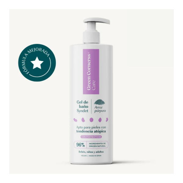 Green Cornerss Gel de Baño Arroz Púrpura Apto Piel Atópica 400ml