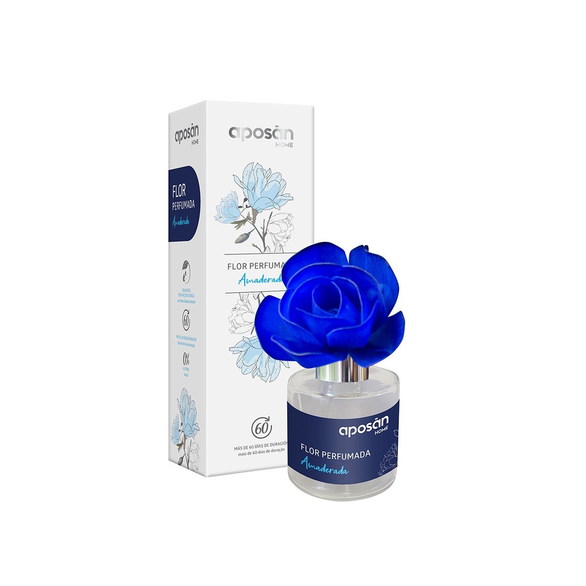 Aposán Home Flor Perfumada Amaderada 90ml Azul