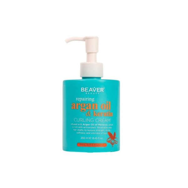 Beaver Argan Oil & Keratin Crema para Rizos 250 ml