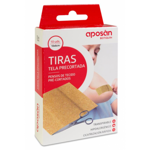 Aposan Aósito Adhesivo Tela Precortada 10 U
