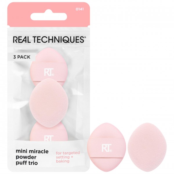 Real Techniques Trío Mini Miracle Powder Puff De Fijar Y Hornear 3u