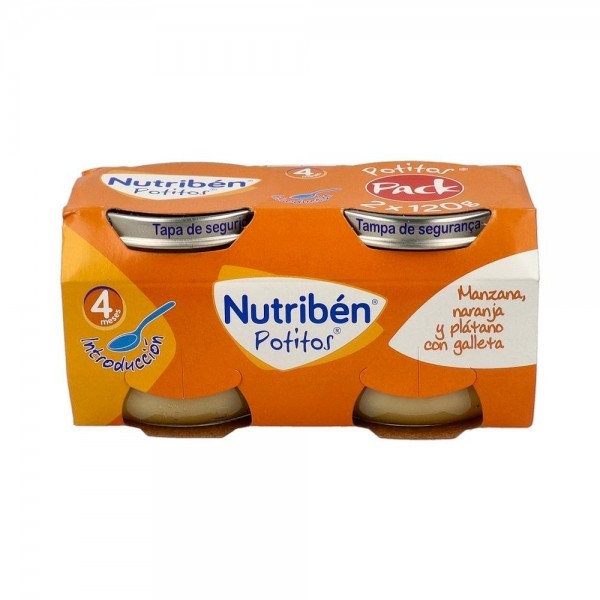 Nutriben Potito Inicio Merienda Manza Naran Plata Galle 2X120 G +4 M